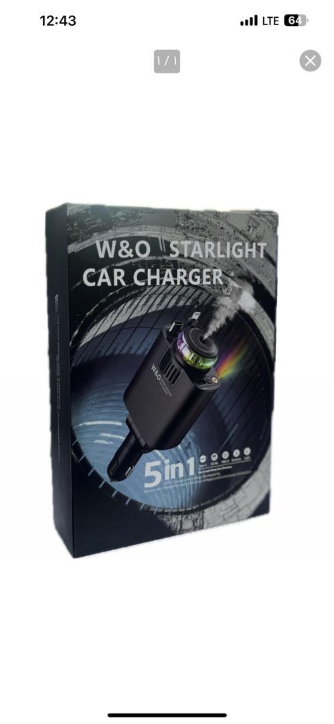 شارژر فندکی خودرو W&O مدل Starlight پنج کاره با رایحه افشانی و نورپردازی