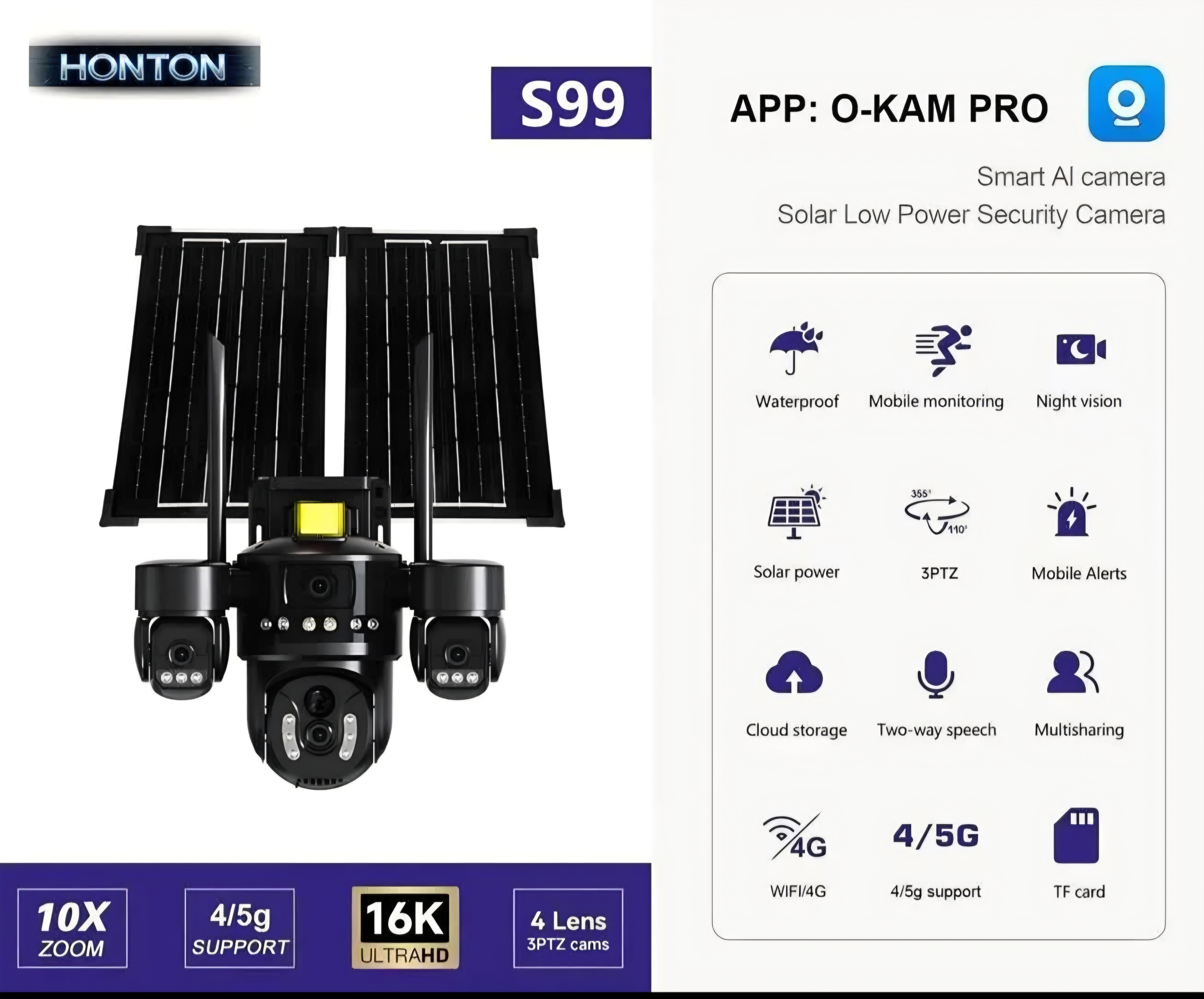 دوربین خورشیدی سیمکارتی مدل s۹۹چرخشی اپلیکیشن اوکم
