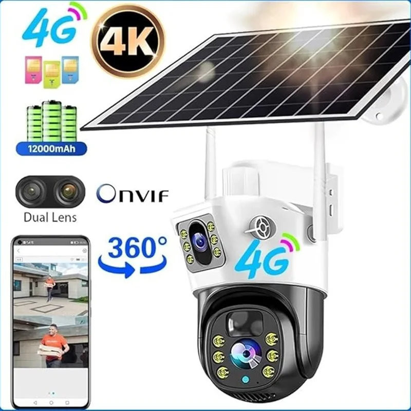 دوربین خورشیدی دو لنز مدل V380 4G سیمکارتی