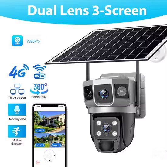 دوربین مداربسته خورشیدی مدل VTS02-G دو لنز