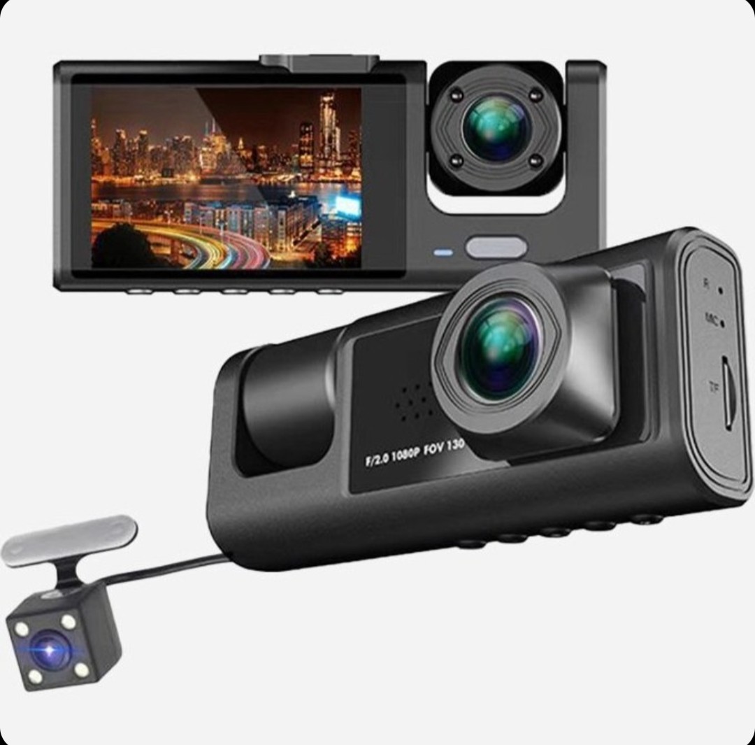 دوربین ثبت وقایع خودرو بلک باکس مدل C309 سه لنز با کیفیت فول اچ دی