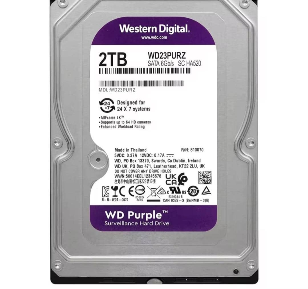 هارد دیسک اینترنال وسترن دیجیتال مدل WD20PURZ ظرفیت ۲ ترابایت