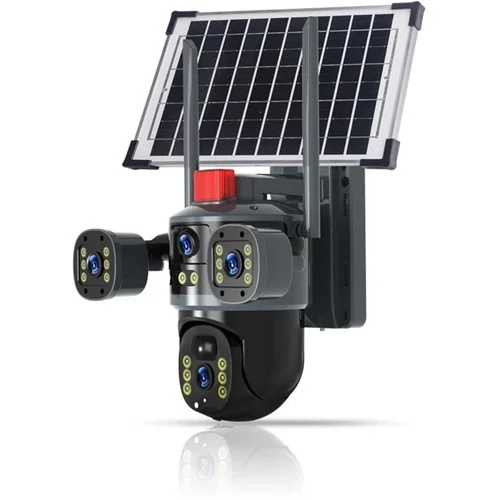 دوربین مینی اسپیددام چهار لنز خورشیدی سیمکارتی 16MP 8K S3017-V 2024 - بدون کارت حافظه